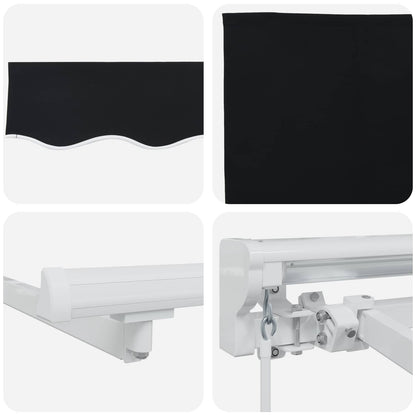 Cornice per Tenda Manuale con LED Nero e Bianco 3 x 2,5 m | homemem39