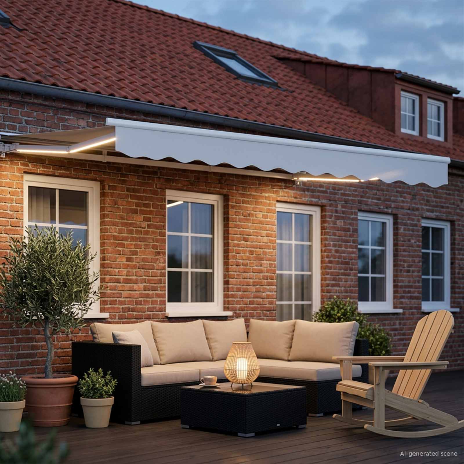 Cornice per Tenda Manuale con LED Bianco 3 x 2,5 m | homemem39