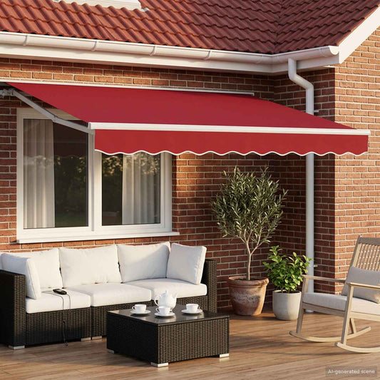 Cornice per Tenda Manuale con LED Rosso e Bianco 3 x 2,5 m | homemem39