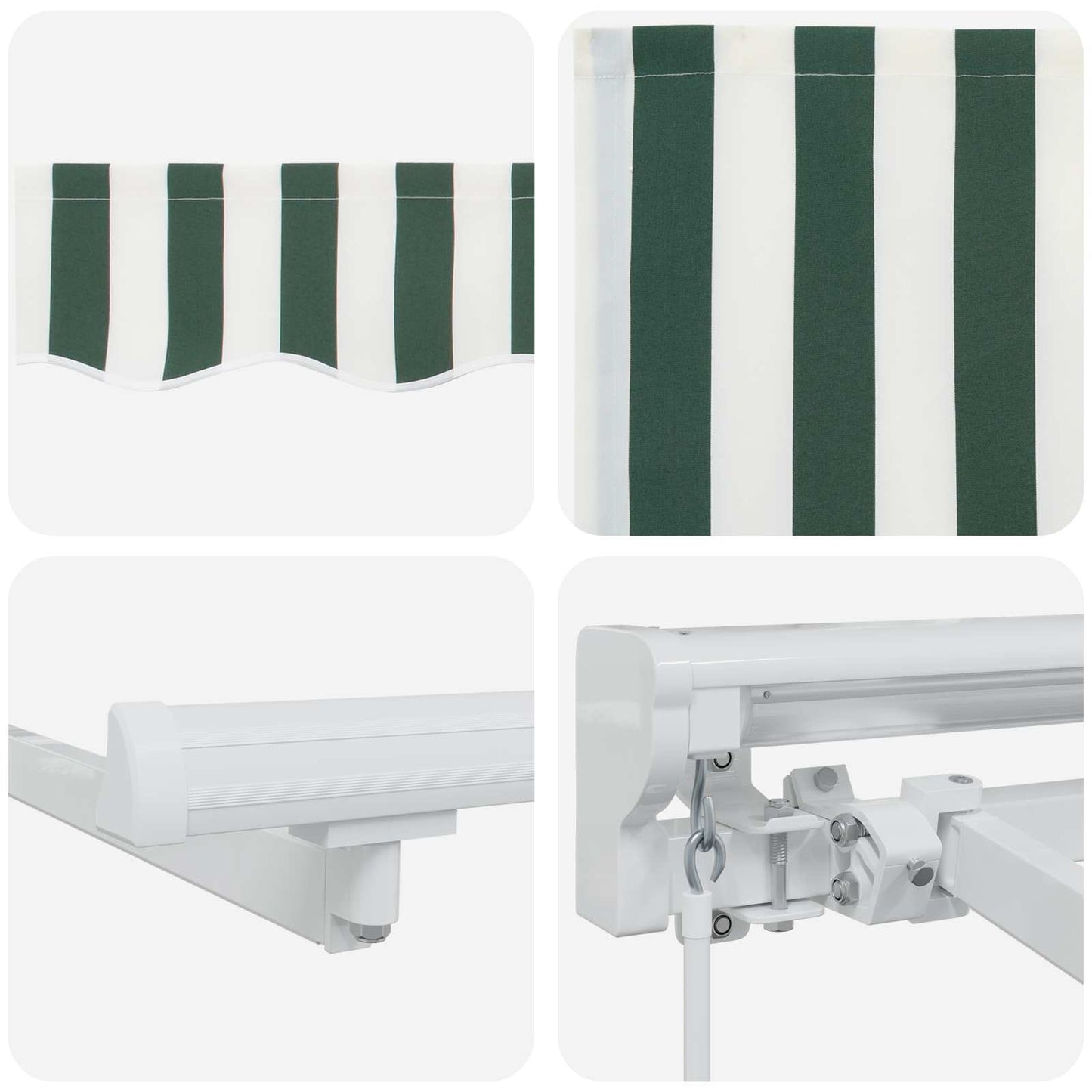 Cornice per Tenda Manuale con LED Verde e Bianco 3 x 2,5 m | homemem39