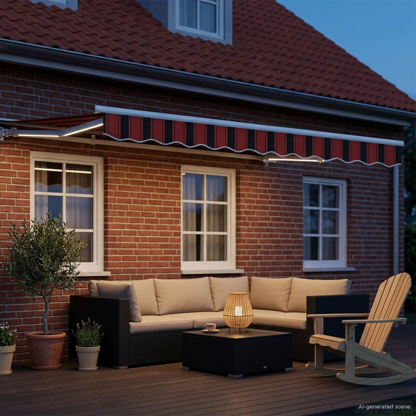 Cornice per Tenda Manuale con LED 3,5 x 2,5 m | homemem39