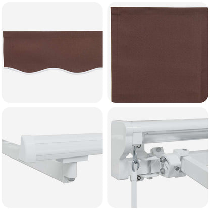 Cornice per Tenda Manuale con LED Marrone e bianco 3,5 x 2,5 m | homemem39