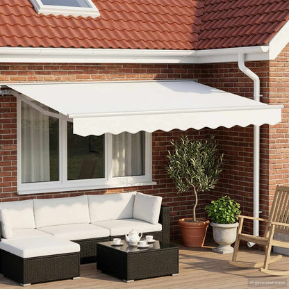 Cornice per Tenda Manuale con LED Bianco 3,5 x 2,5 m | homemem39