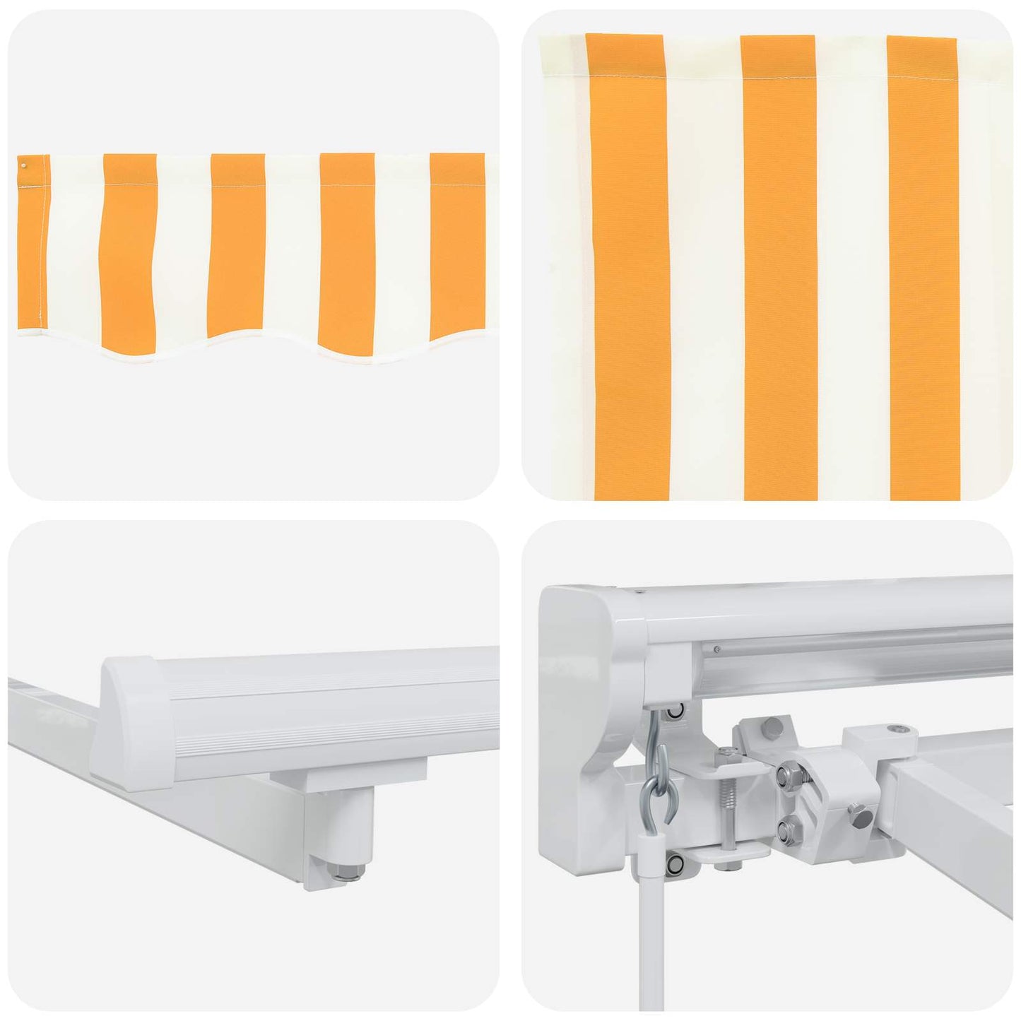 Cornice per Tenda Manuale con LED Giallo e Bianco 4 × 3 m | homemem39