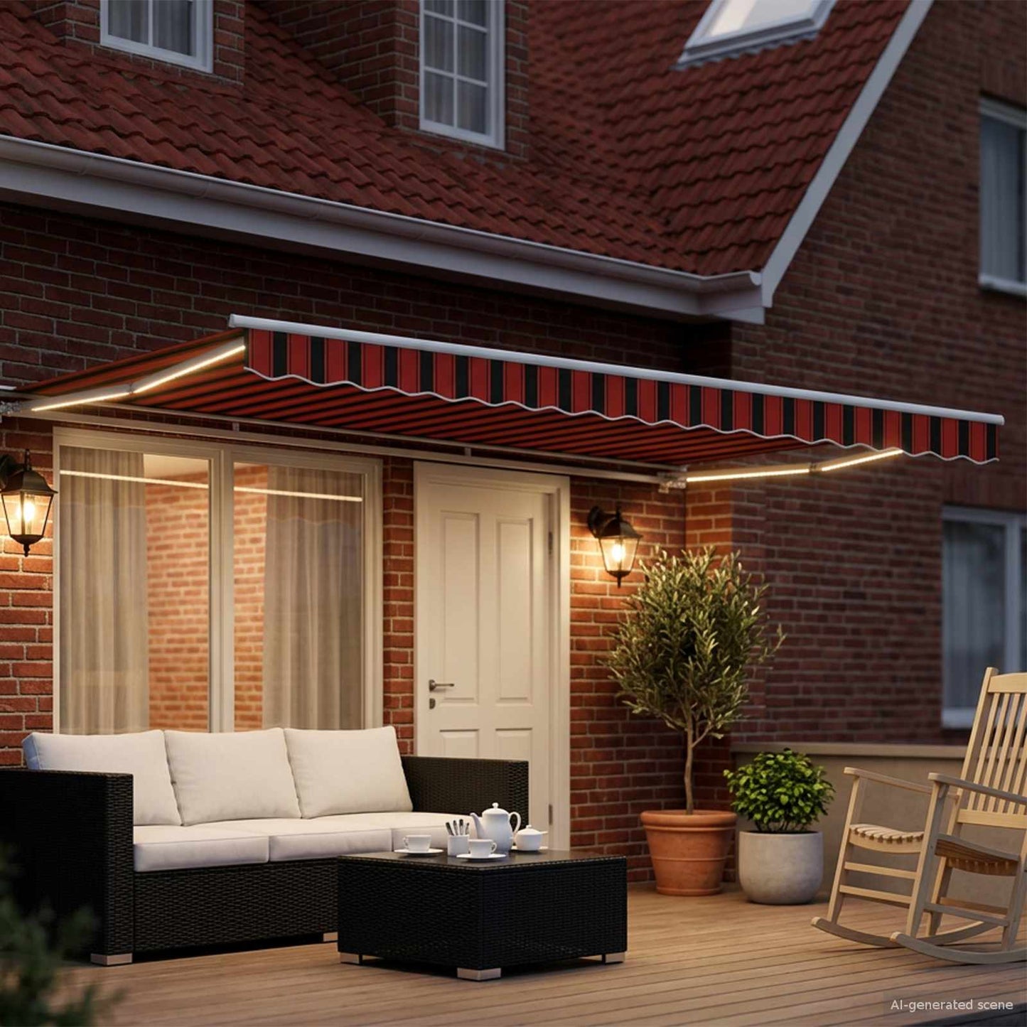 Cornice per Tenda Manuale con LED 4 × 3 m | homemem39