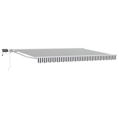 Cornice per Tenda Manuale con LED Antracite e Bianco 4 × 3 m