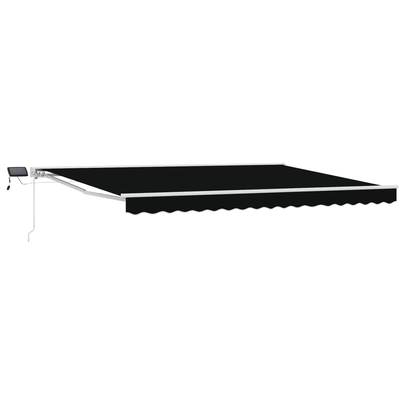 Cornice per Tenda Manuale con LED Nero e Bianco 4 × 3 m | homemem39