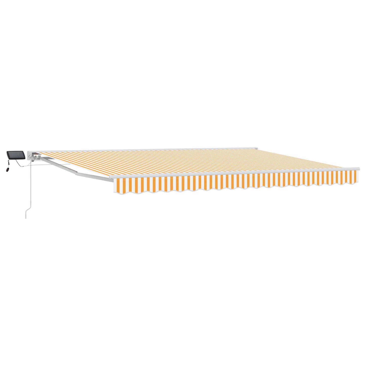 Cornice per Tenda Manuale con LED Giallo e Bianco 4 × 3,5 m