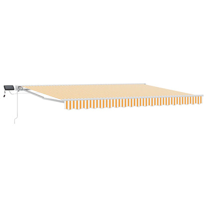 Cornice per Tenda Manuale con LED Giallo e Bianco 4 × 3,5 m