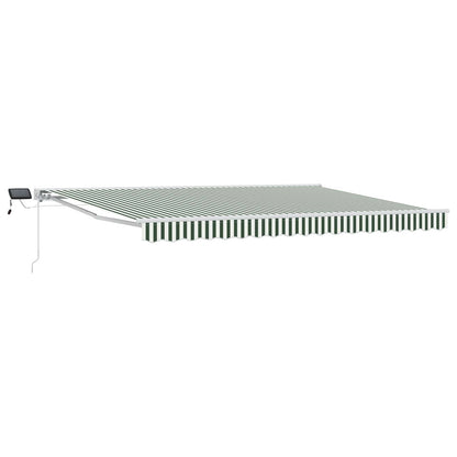 Cornice per Tenda Manuale con LED Verde e Bianco 4 × 3,5 m | homemem39