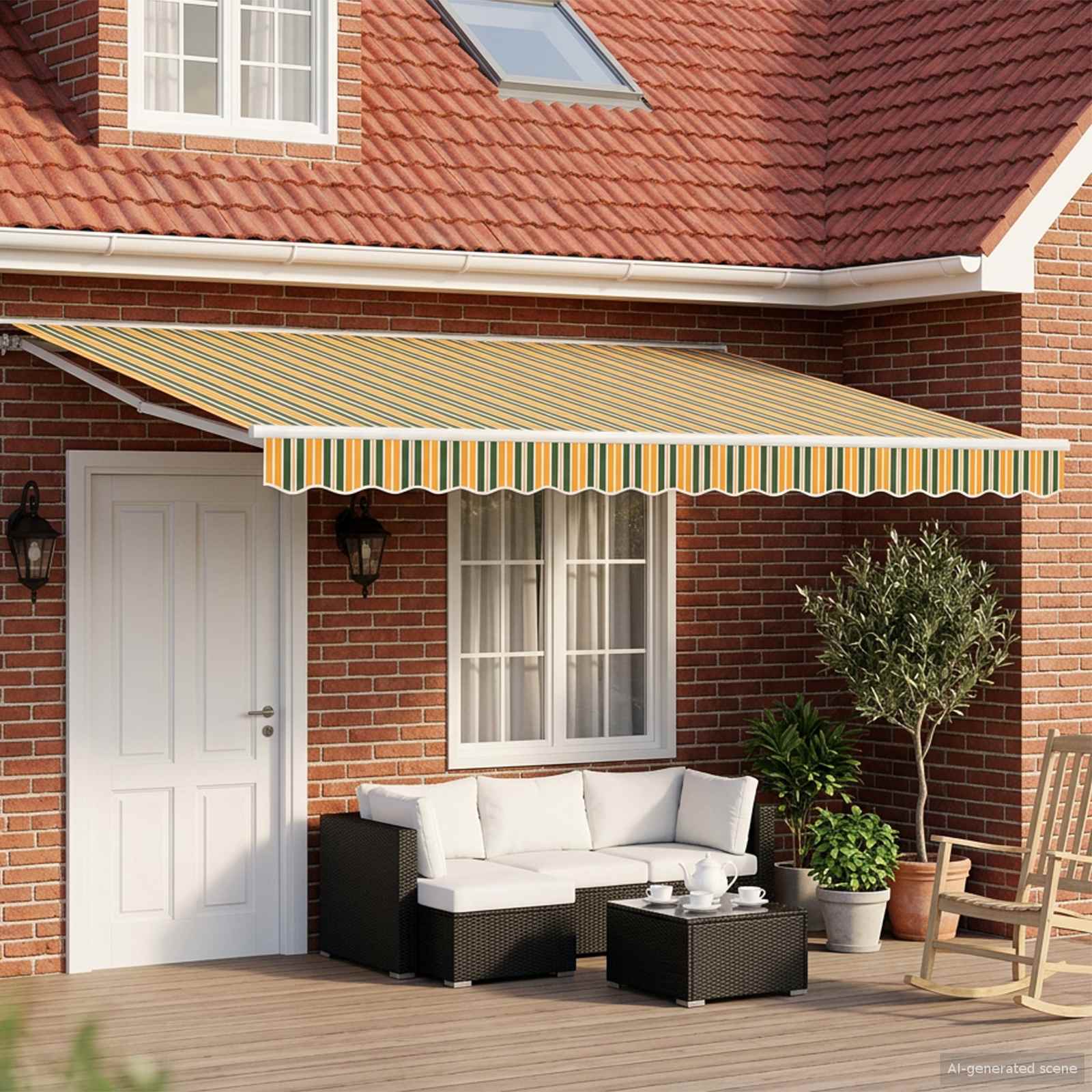 Cornice per Tenda Manuale con LED 4,5 × 3,5 m | homemem39