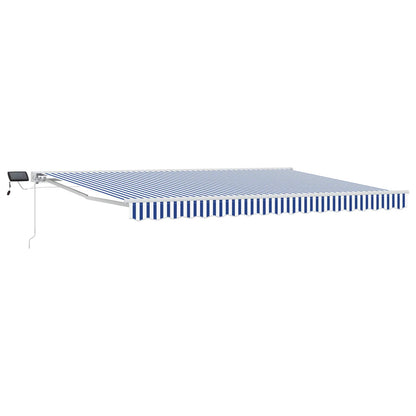 Cornice per Tenda Manuale con LED Blu e Bianco 5 x 3 m | homemem39