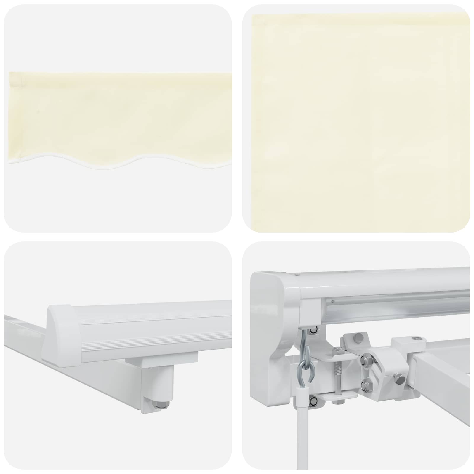Cornice per Tenda Manuale con LED Crema e Bianco 5 x 3 m | homemem39