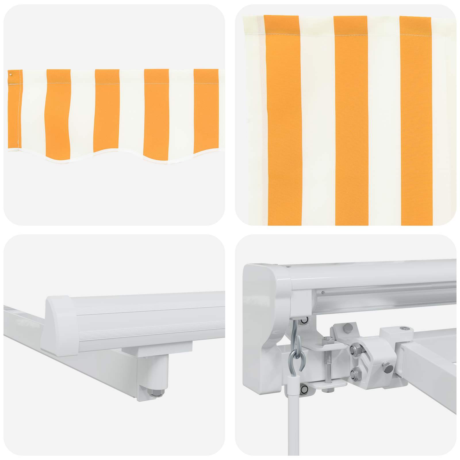 Cornice per Tenda Manuale con LED Giallo e Bianco 5 x 3 m | homemem39