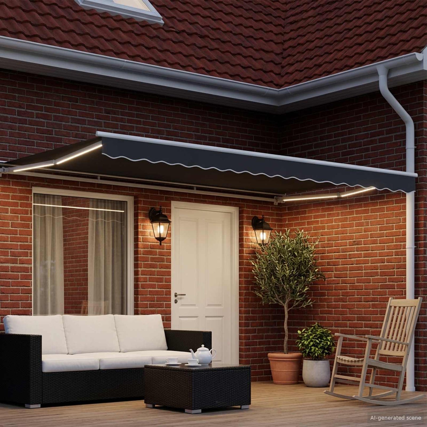 Cornice per Tenda Manuale con LED 5 x 3 m | homemem39