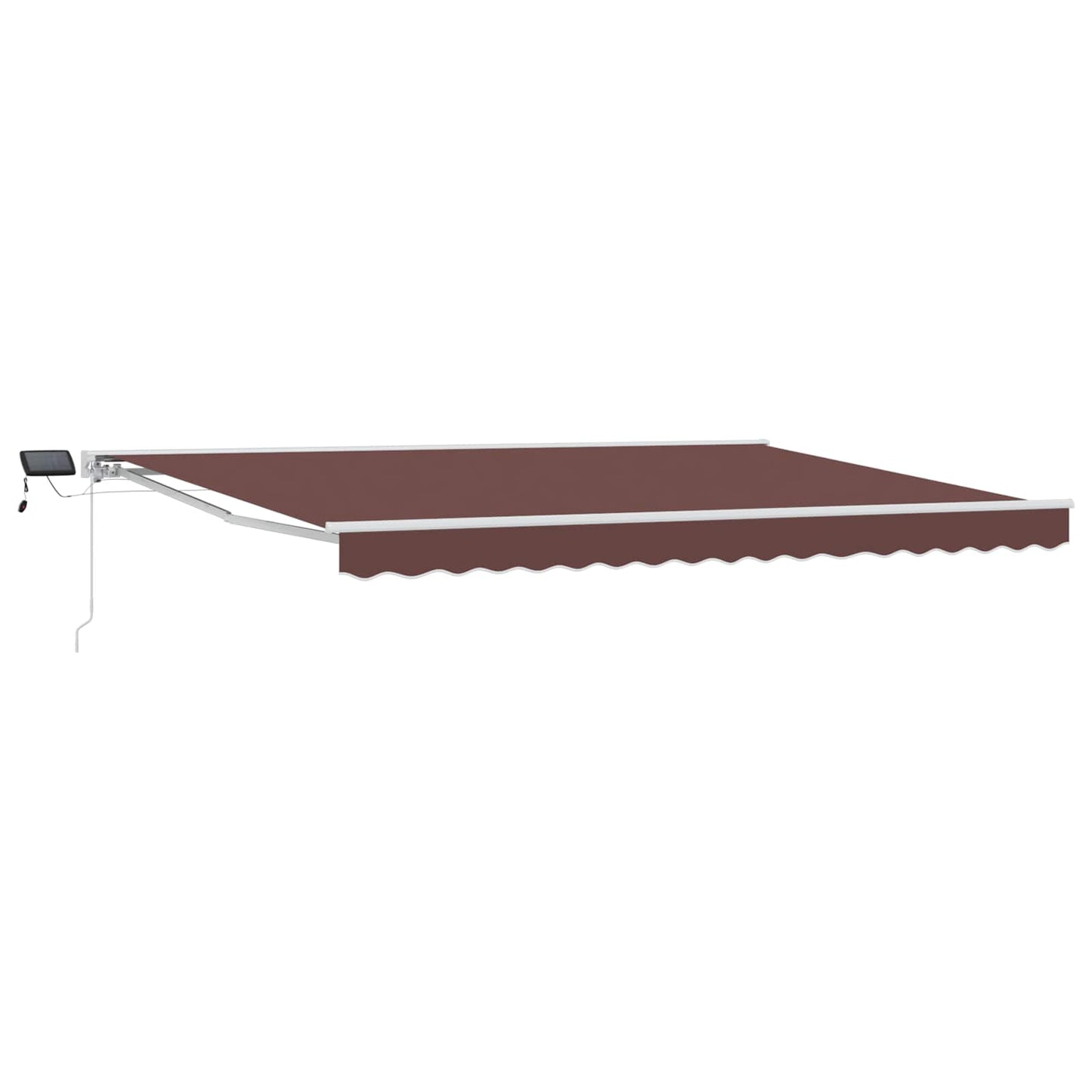 Cornice per Tenda Manuale con LED Marrone e bianco 5 x 3 m | homemem39