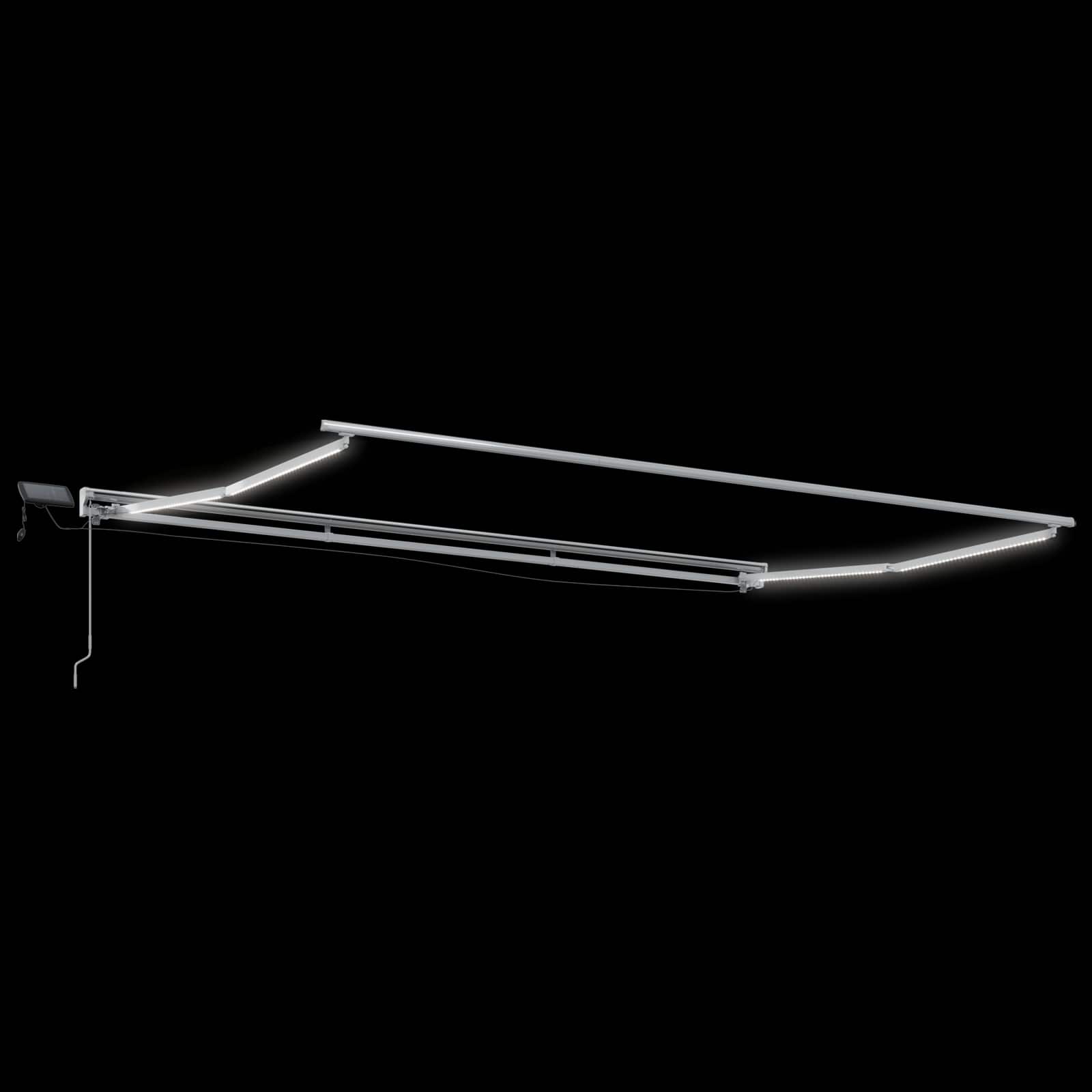 Cornice per Tenda Manuale con LED Marrone e bianco 5 x 3 m | homemem39