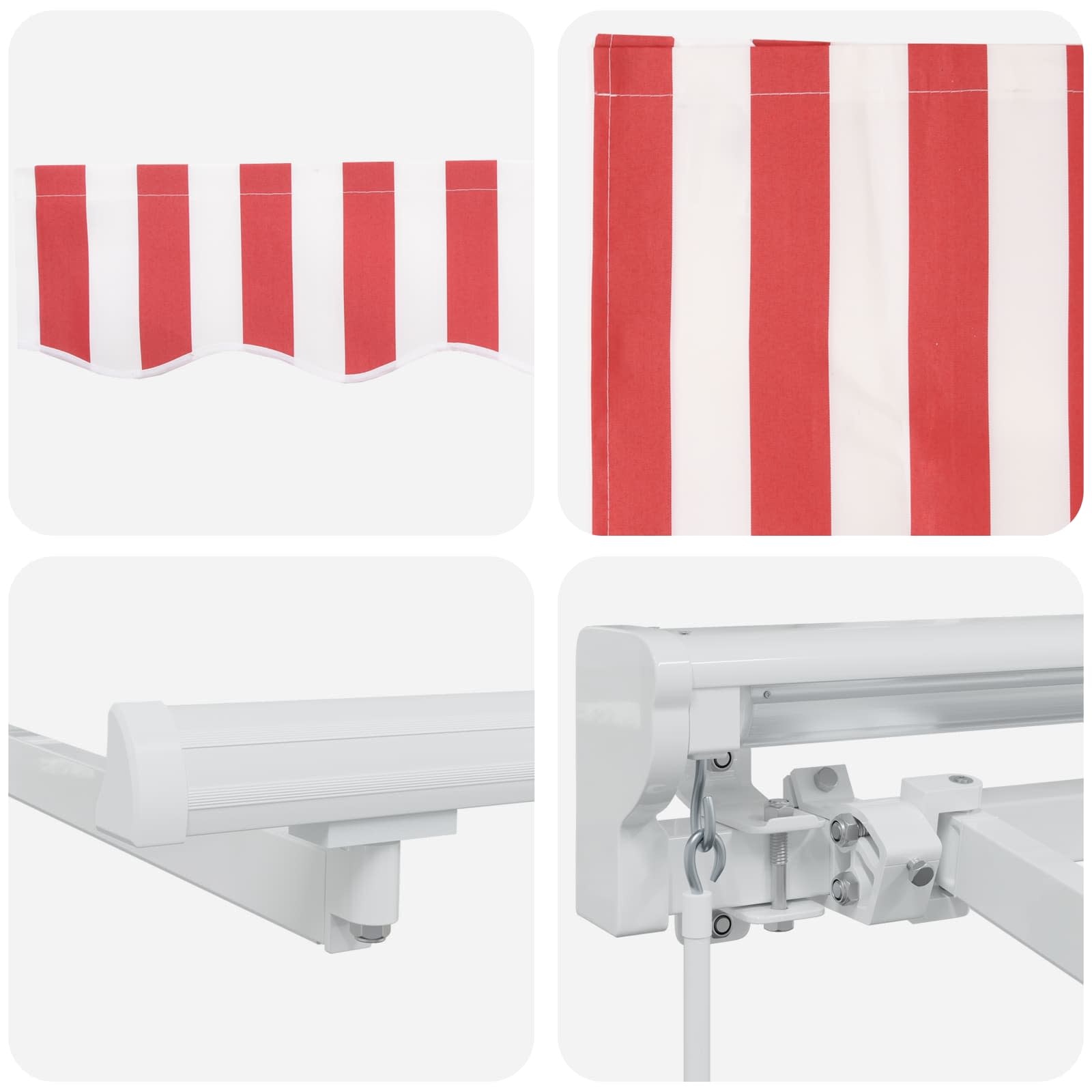 Cornice per Tenda Manuale con LED Rosso e Bianco 5 x 3 m | homemem39