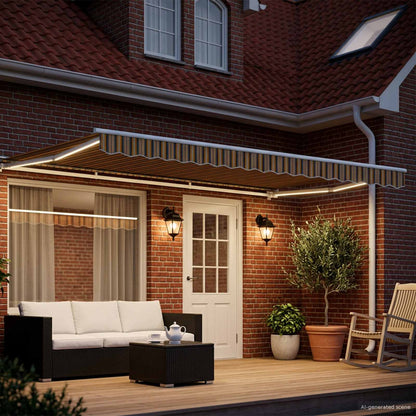Cornice per Tenda Manuale con LED 5 x 3 m | homemem39