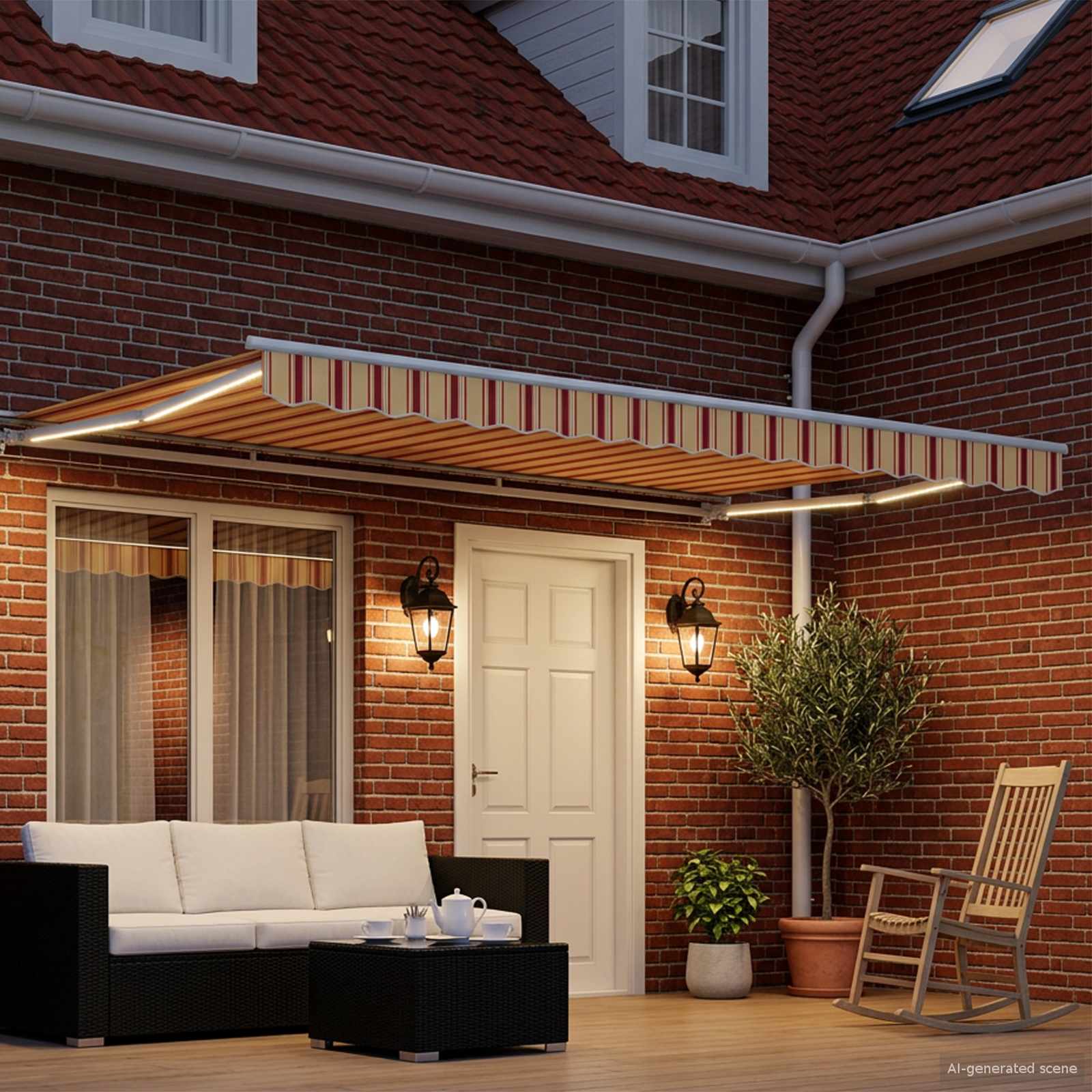 Cornice per Tenda Manuale con LED 5 × 3,5 m | homemem39