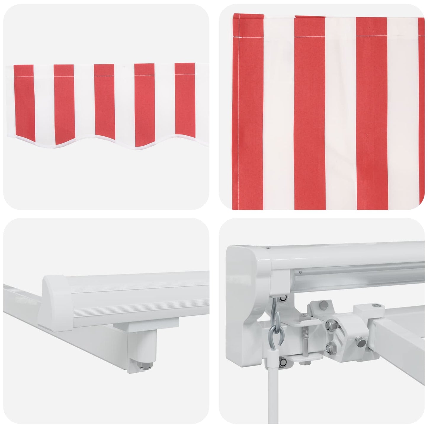 Cornice per Tenda Manuale con LED Rosso e Bianco 5 × 3,5 m | homemem39