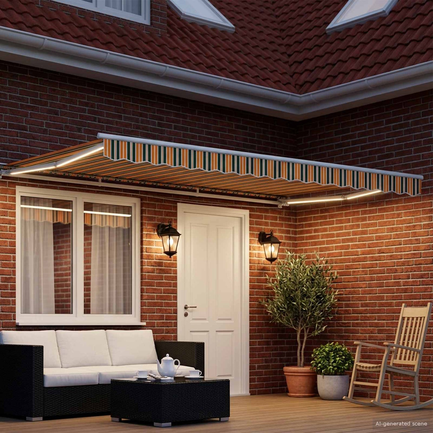 Cornice per Tenda Manuale con LED 5 × 3,5 m | homemem39