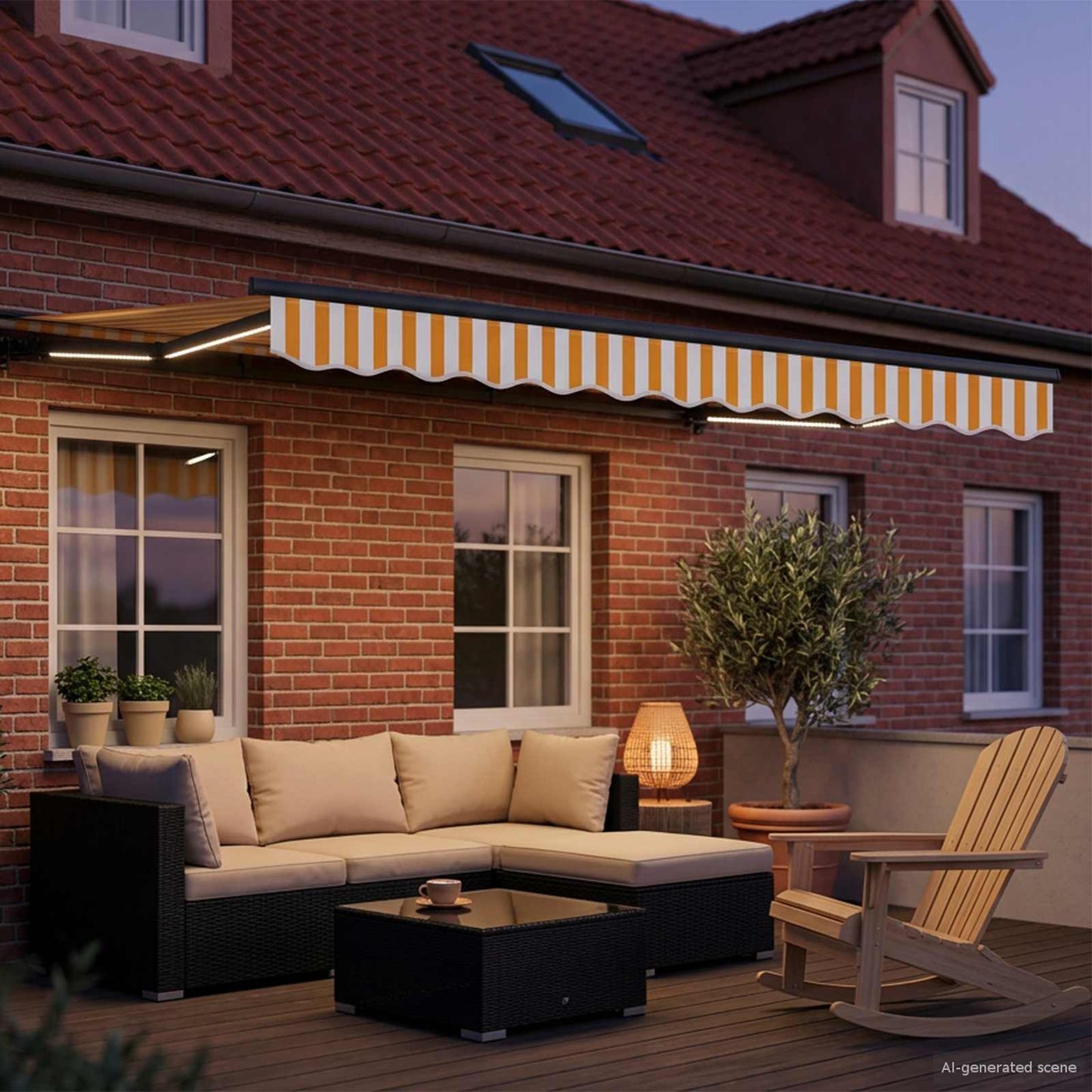 Cornice per Tenda Manuale con LED 2,5 x 2 m | homemem39