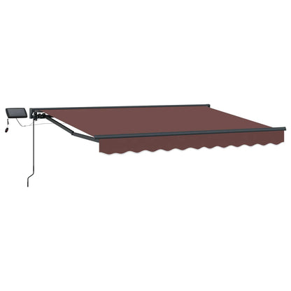 Cornice per Tenda Manuale con LED Marrone e Antracite 2,5 x 2 m | homemem39
