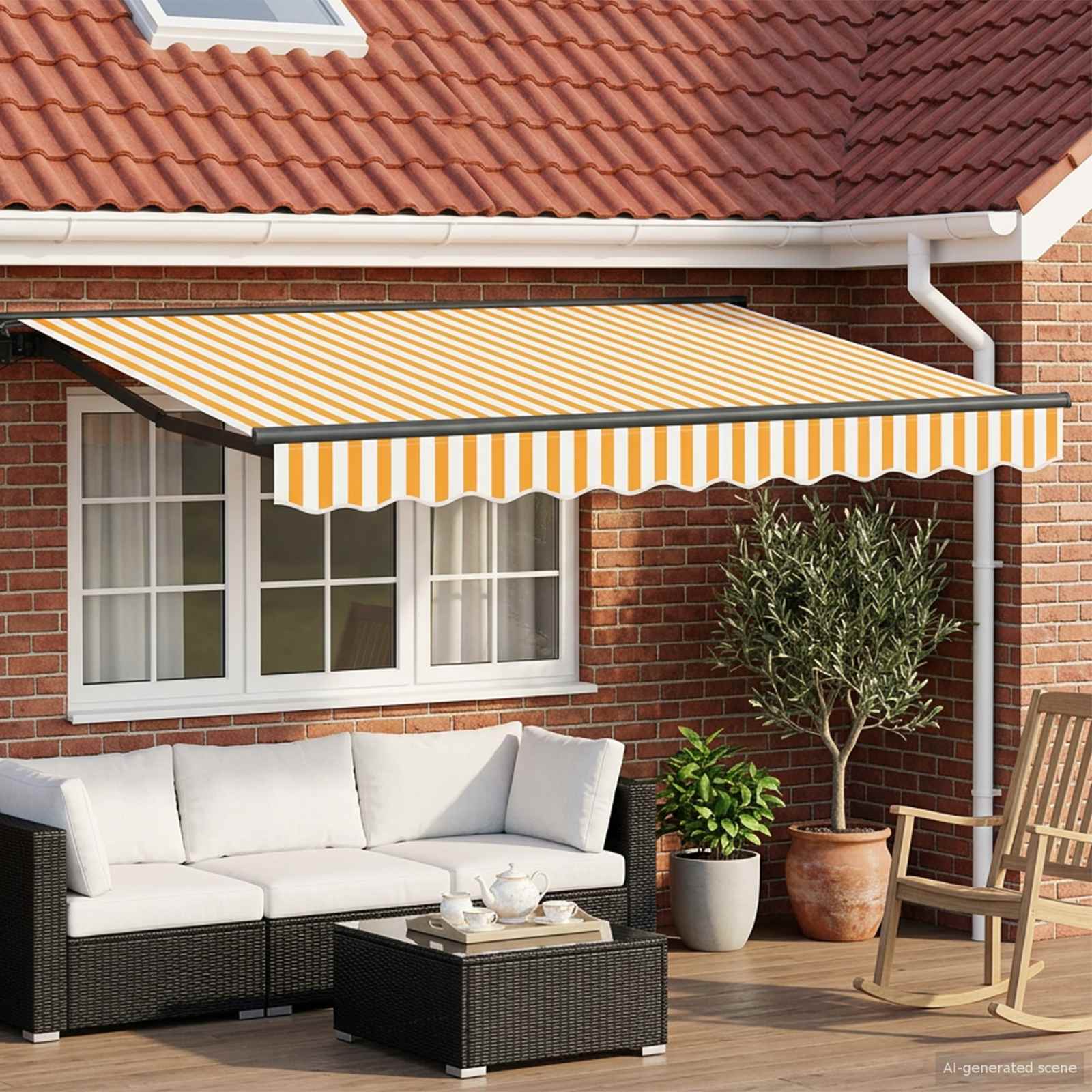 Cornice per Tenda Manuale con LED 3 x 2 m | homemem39