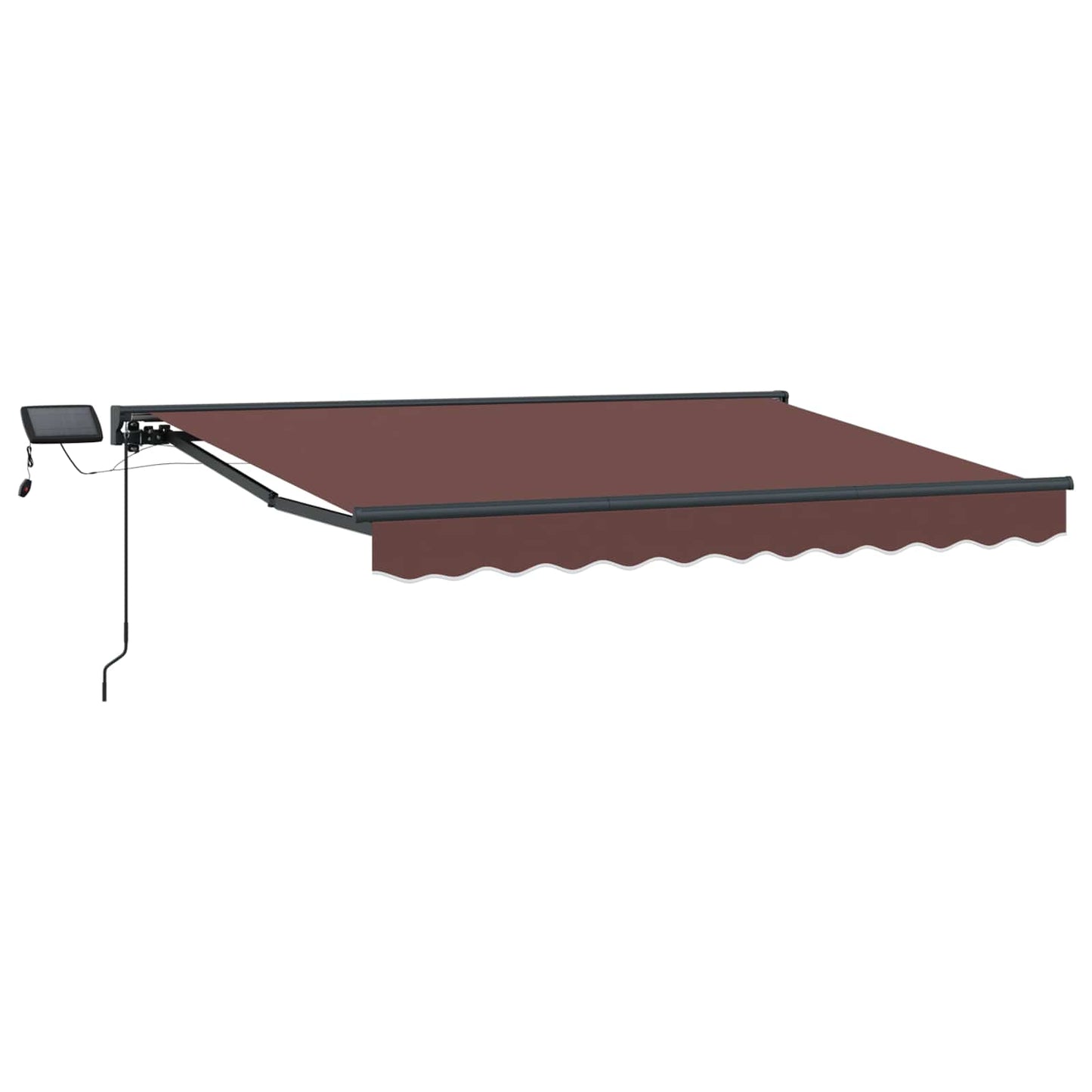 Cornice per Tenda Manuale con LED Marrone e Antracite 3,5 x 2 m | homemem39