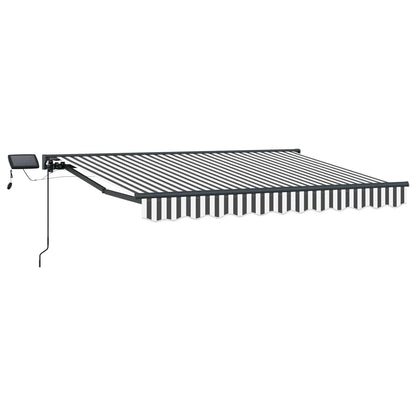 Cornice per Tenda Manuale con LED Antracite e Bianco 3,5 x 2 m | homemem39