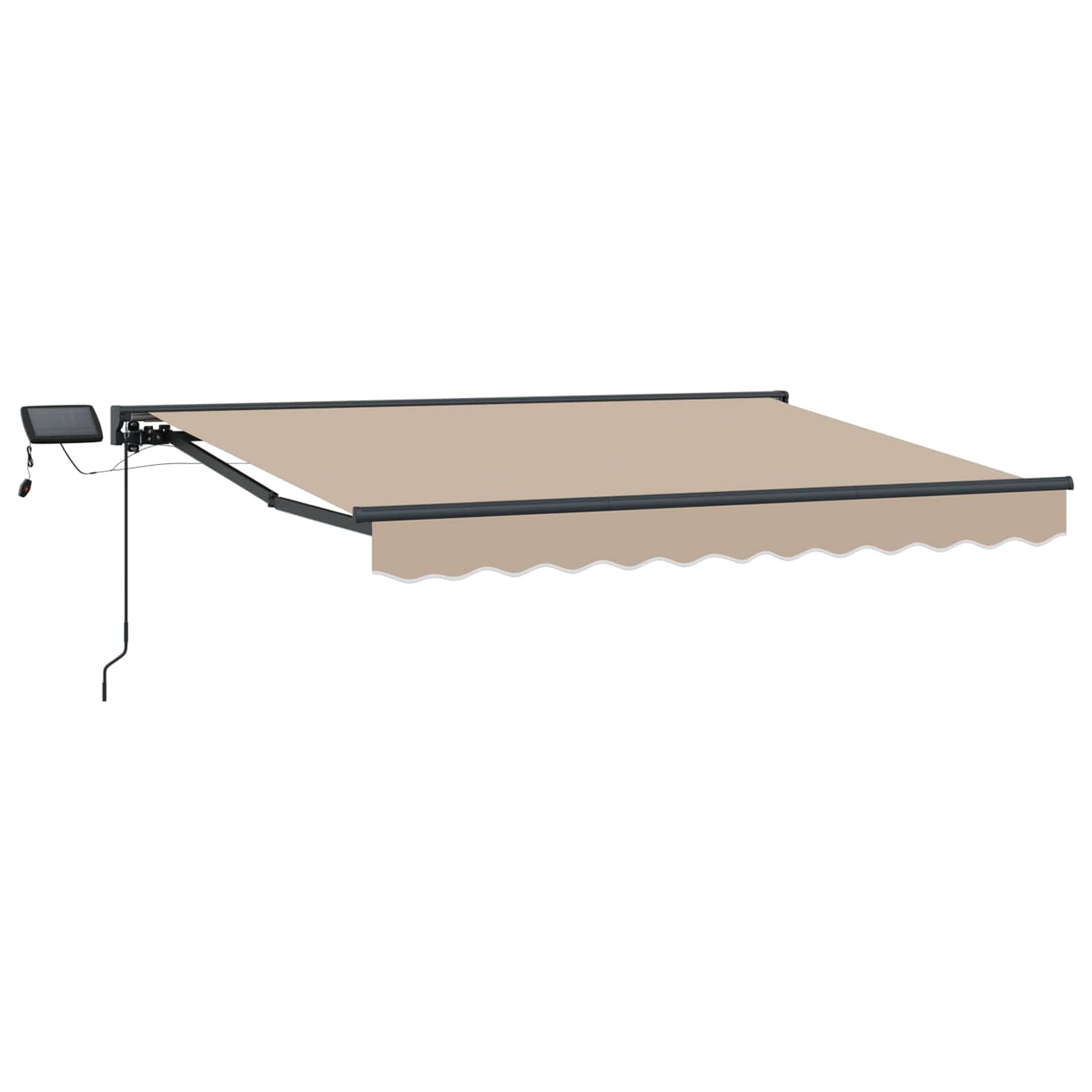 Cornice per Tenda Manuale con LED Beige e Antracite 3,5 x 2 m | homemem39