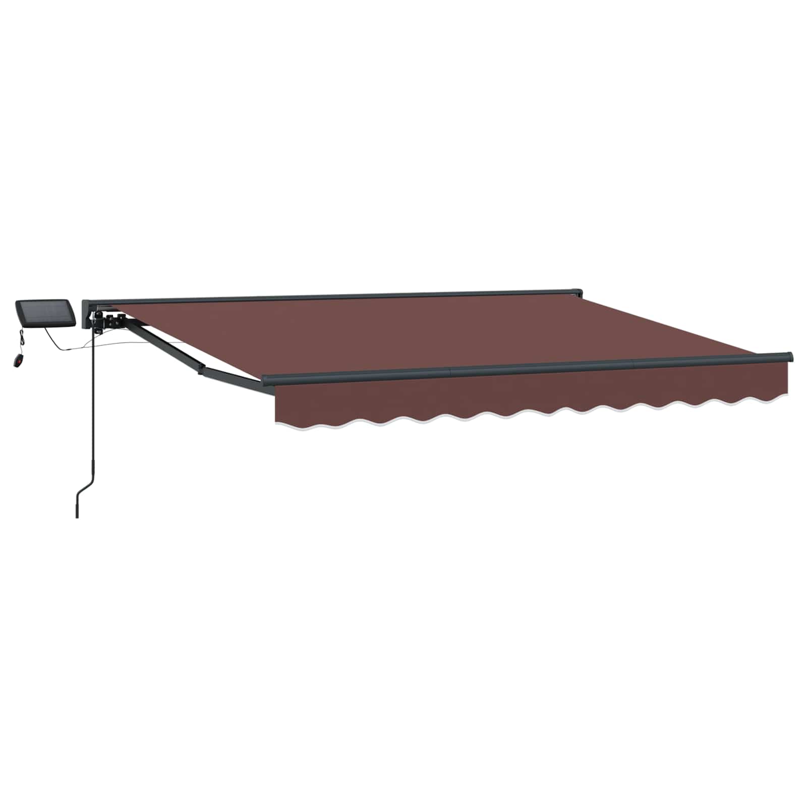 Cornice per Tenda Manuale con LED Marrone e Antracite 3 x 2,5 m | homemem39