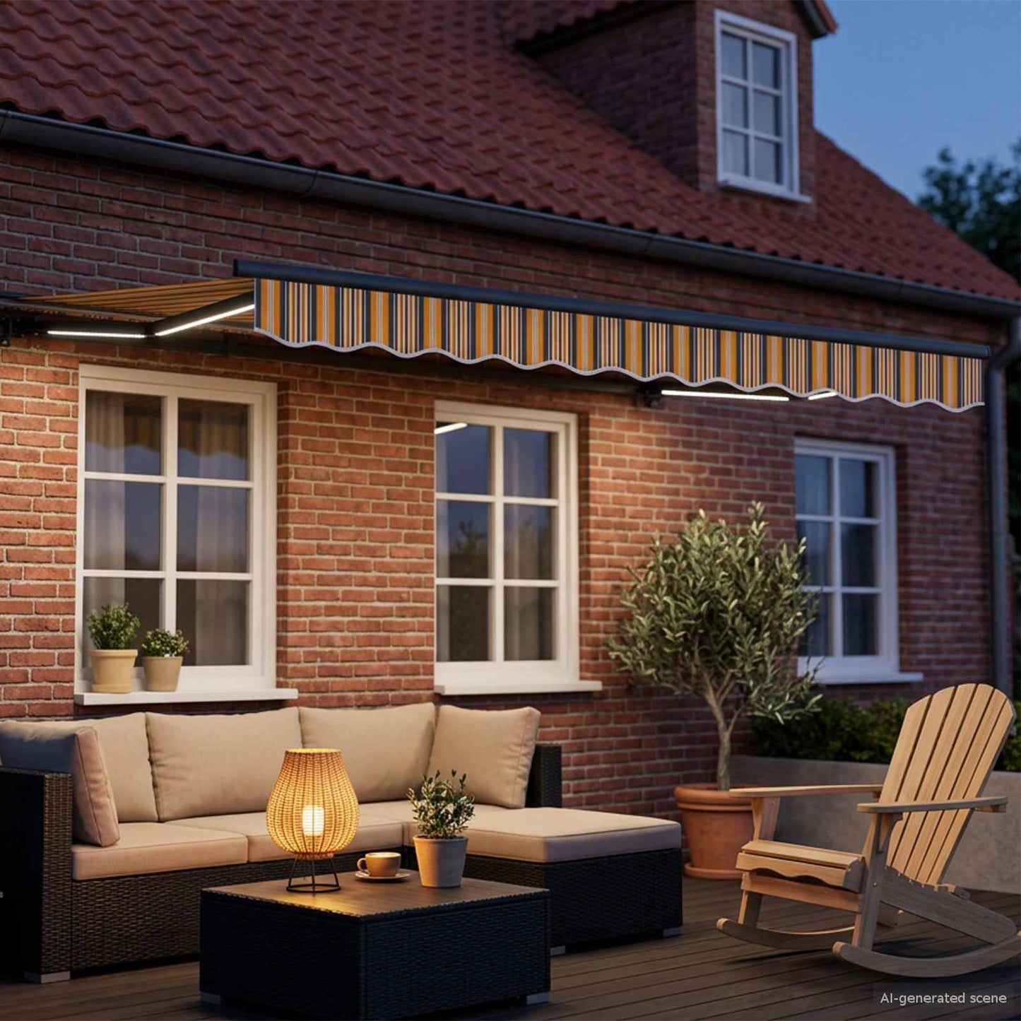 Cornice per Tenda Manuale con LED 3 x 2,5 m | homemem39