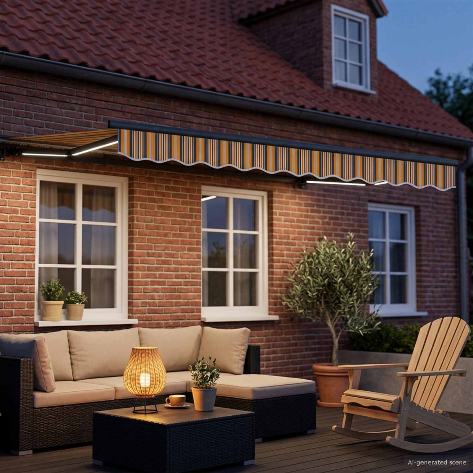 Cornice per Tenda Manuale con LED 3 x 2,5 m | homemem39