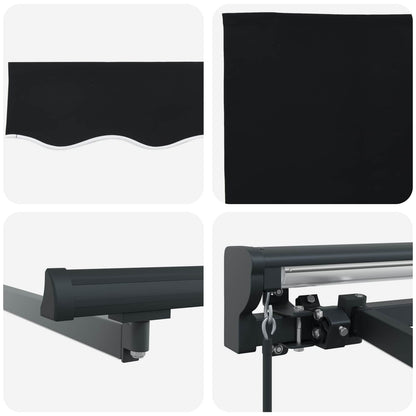 Cornice per Tenda Manuale con LED Nero e antracite 3 x 2,5 m | homemem39