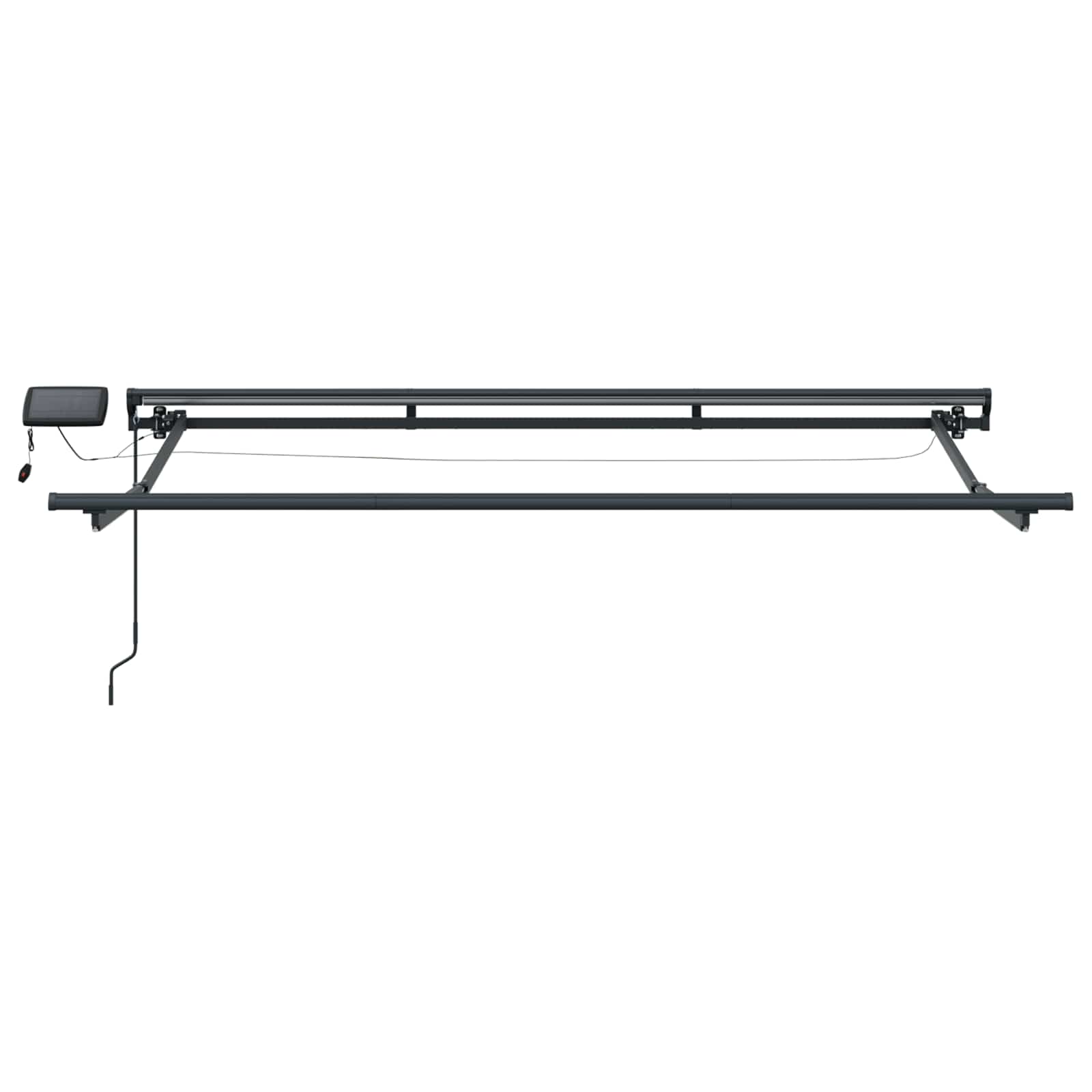 Cornice per Tenda Manuale con LED Nero e antracite 3 x 2,5 m | homemem39