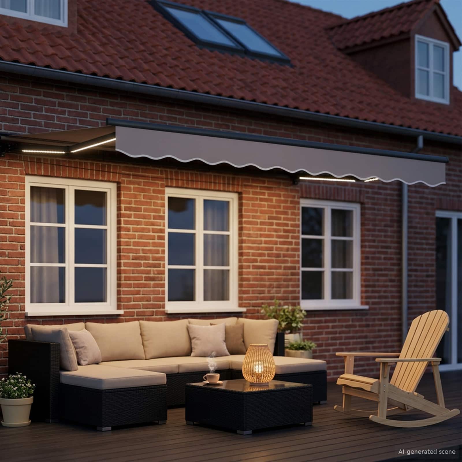 Cornice per Tenda Manuale con LED 3 x 2,5 m | homemem39