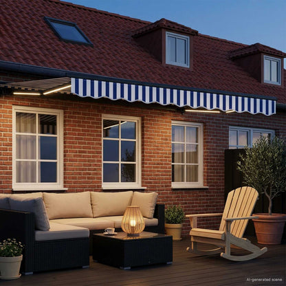 Cornice per Tenda Manuale con LED 3,5 x 2,5 m | homemem39