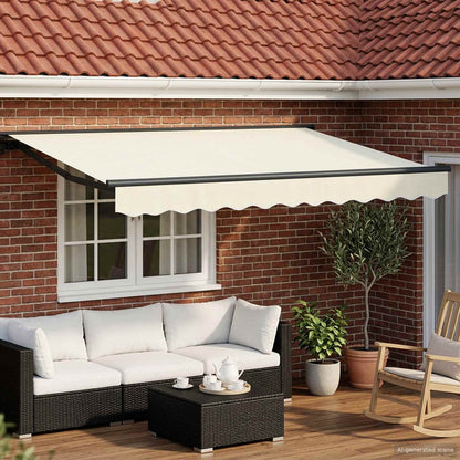 Cornice per Tenda Manuale con LED Crema e Antracite 3,5 x 2,5 m | homemem39