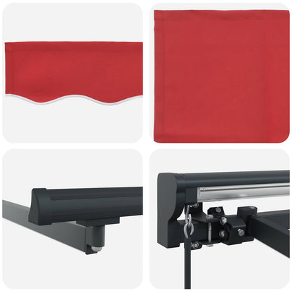 Cornice per Tenda Manuale con LED Rosso e Antracite 3,5 x 2,5 m | homemem39