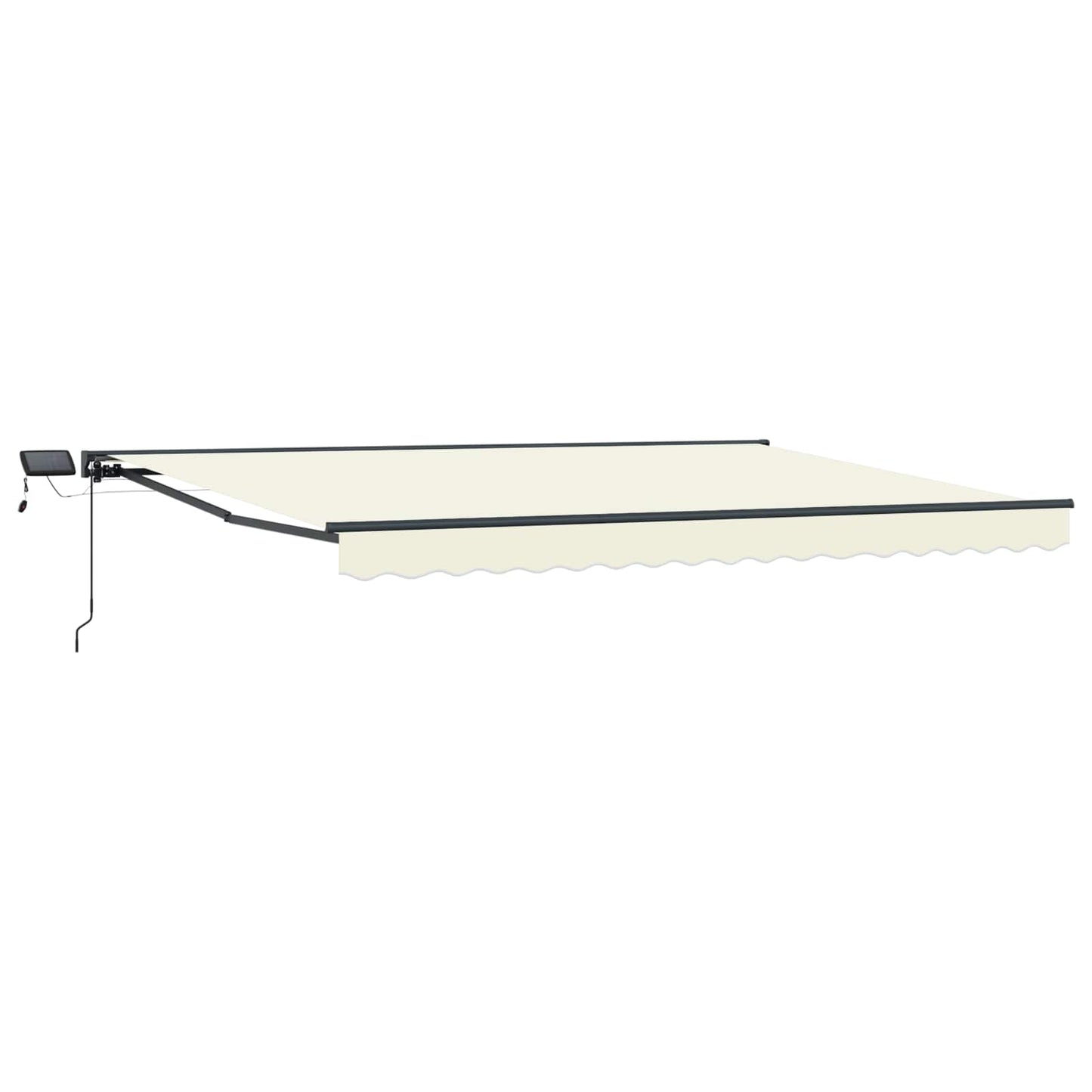 Cornice per Tenda Manuale con LED Crema e Antracite 4 × 3 m | homemem39