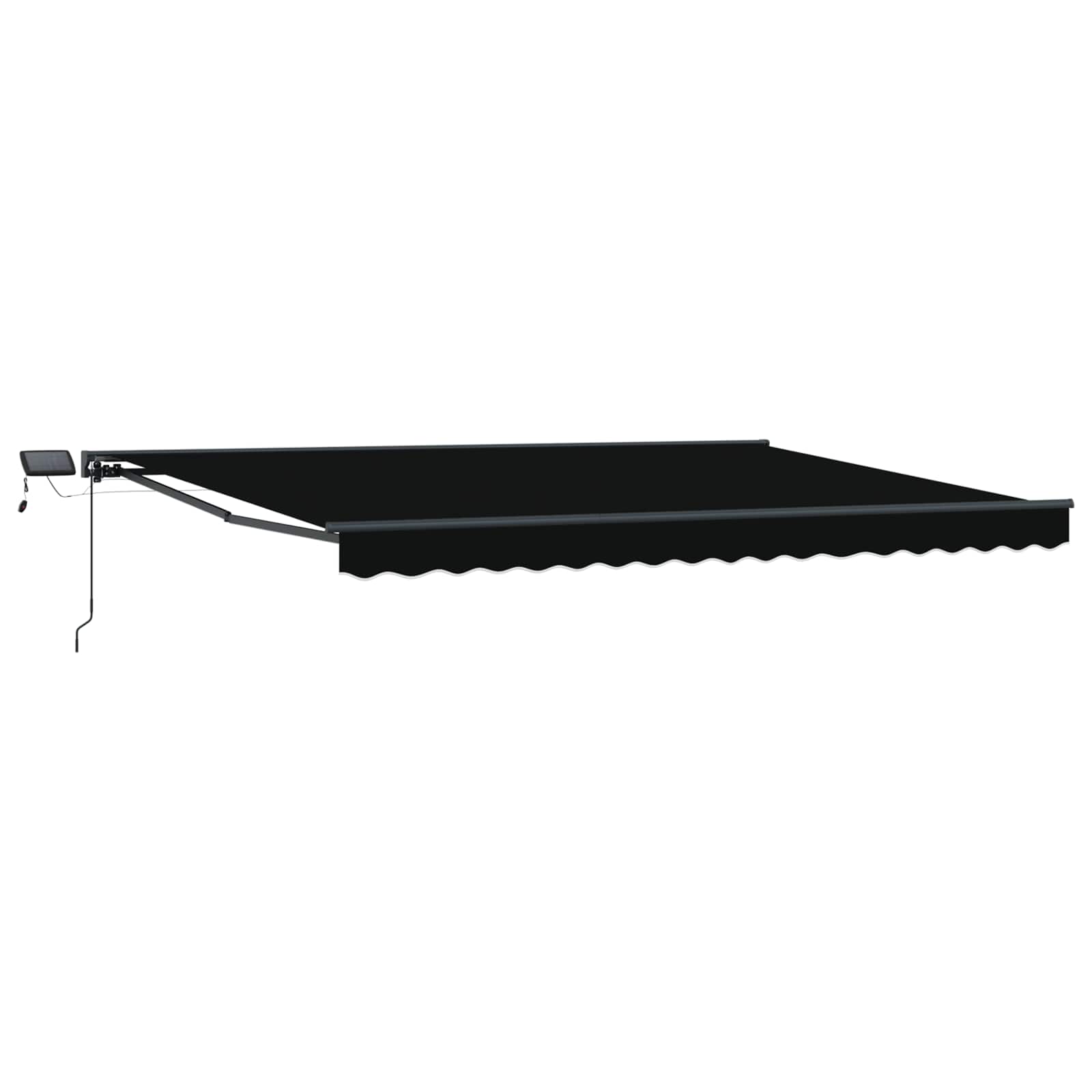 Cornice per Tenda Manuale con LED Nero e antracite 4 × 3 m | homemem39