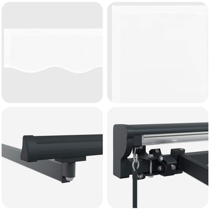 Cornice per Tenda Manuale con LED Bianco e Antracite 4 × 3 m | homemem39