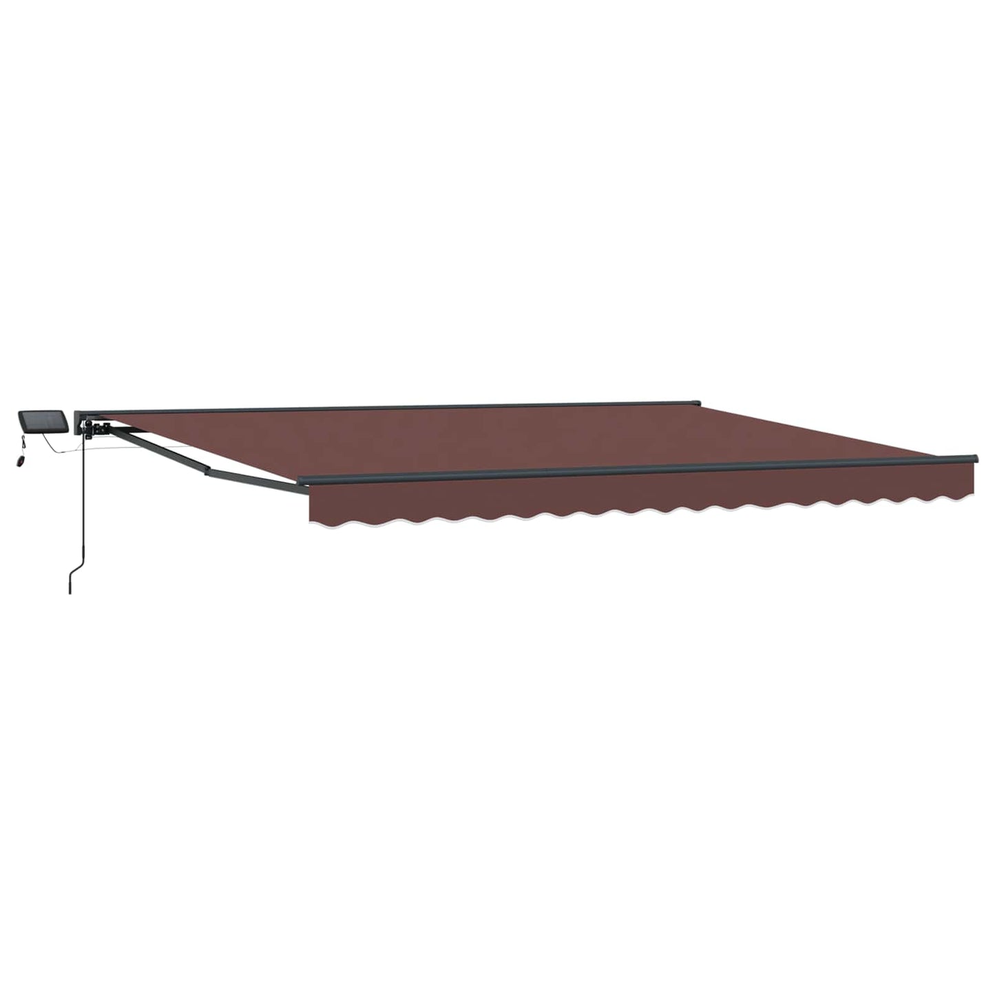 Cornice per Tenda Manuale con LED Marrone e Antracite 4 × 3,5 m | homemem39