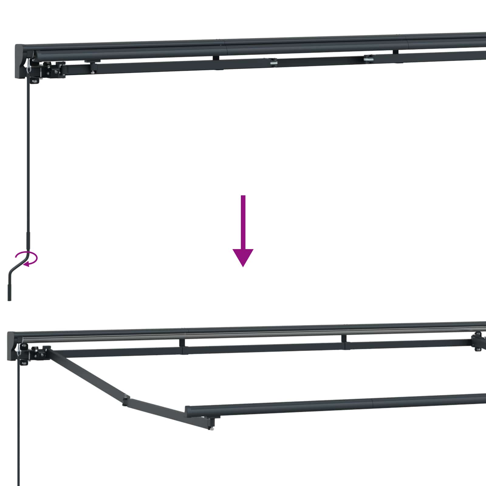Cornice per Tenda Manuale con LED 4 × 3,5 m | homemem39