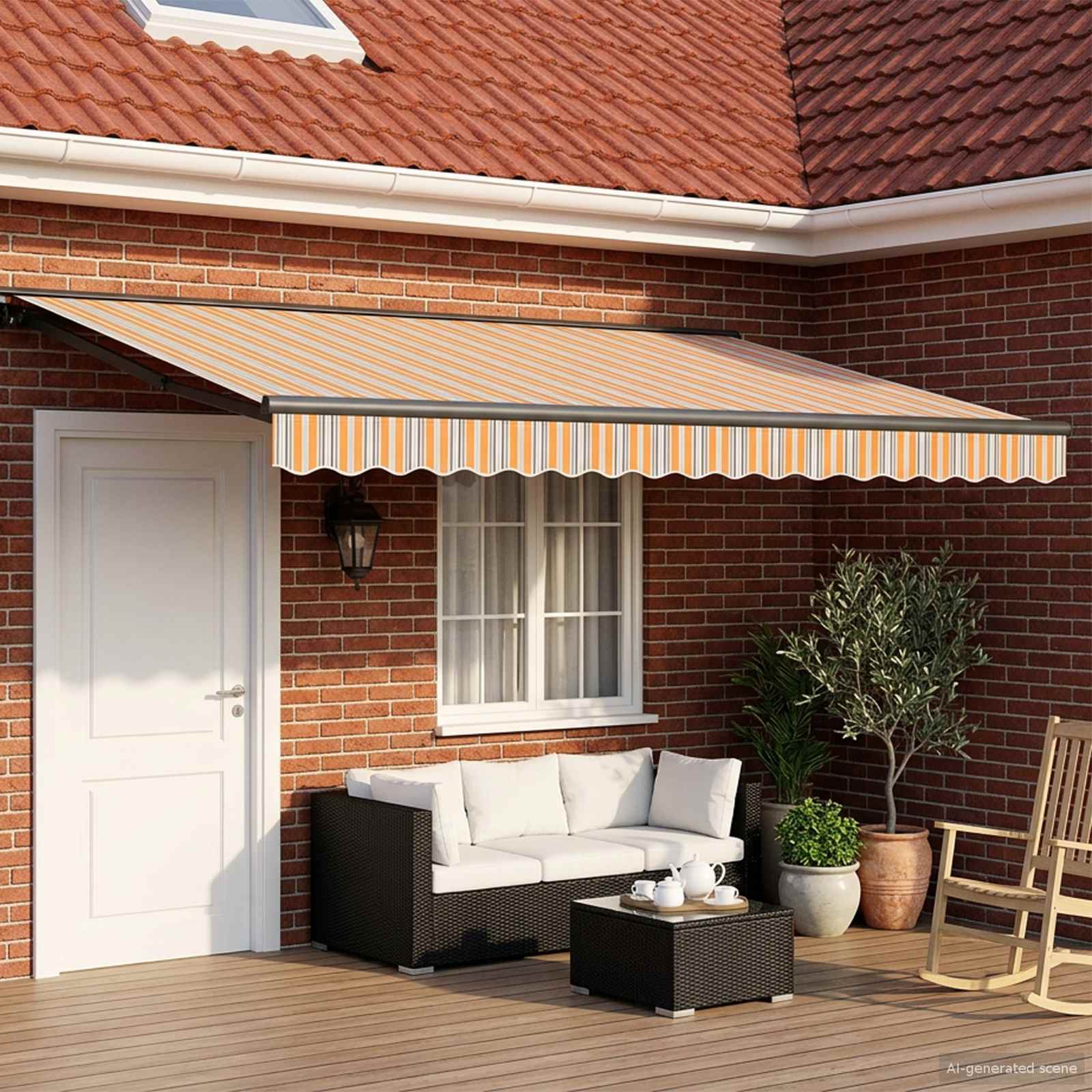 Cornice per Tenda Manuale con LED 4,5 × 3 m | homemem39