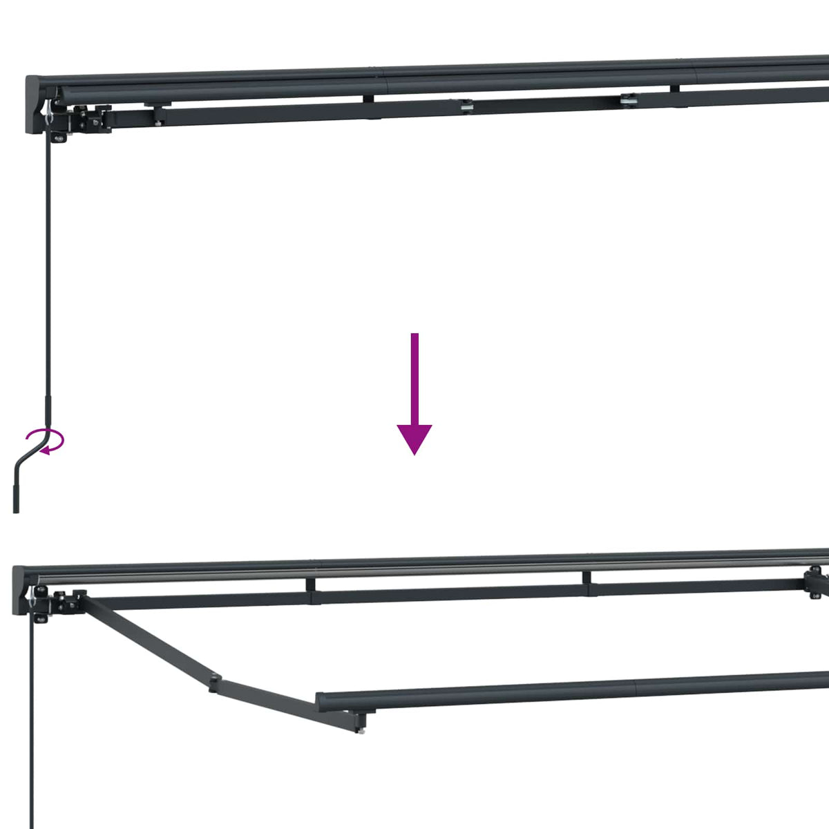 Cornice per Tenda Manuale con LED 5 × 3,5 m | homemem39