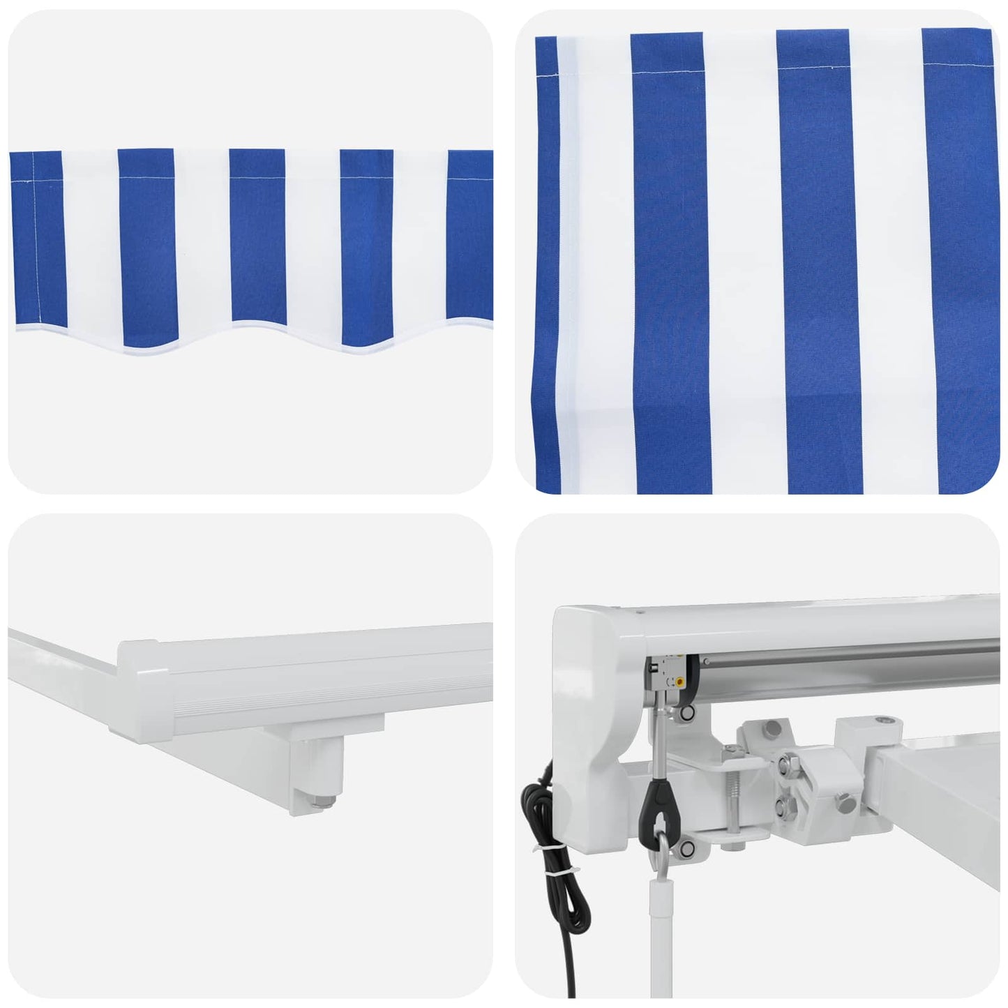 Tettuccio Elettrico Retrattile Blu e Bianco 3 x 2,5 m | homemem39