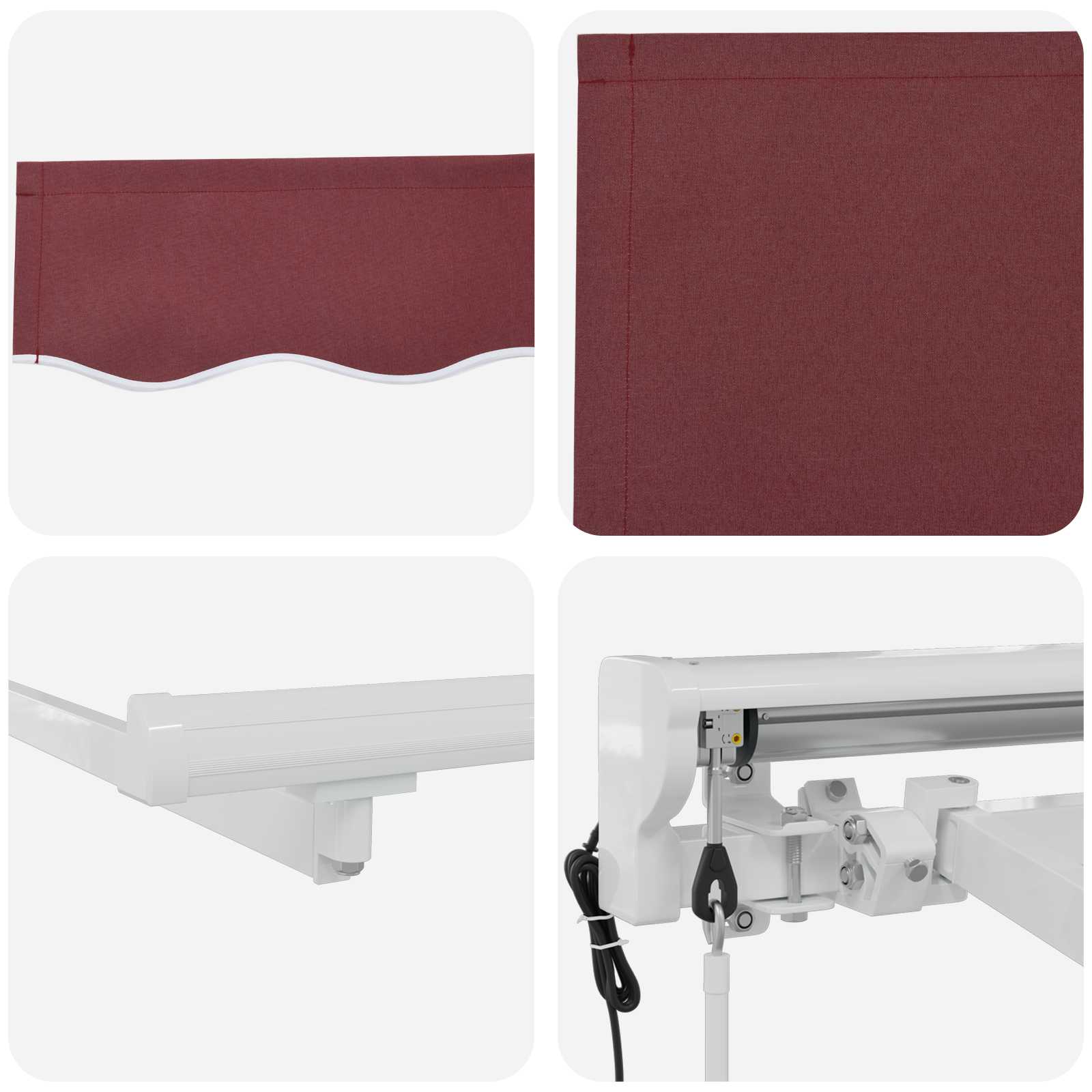 Tettuccio Elettrico Retrattile Borgogna 3,5 x 2,5 m | homemem39